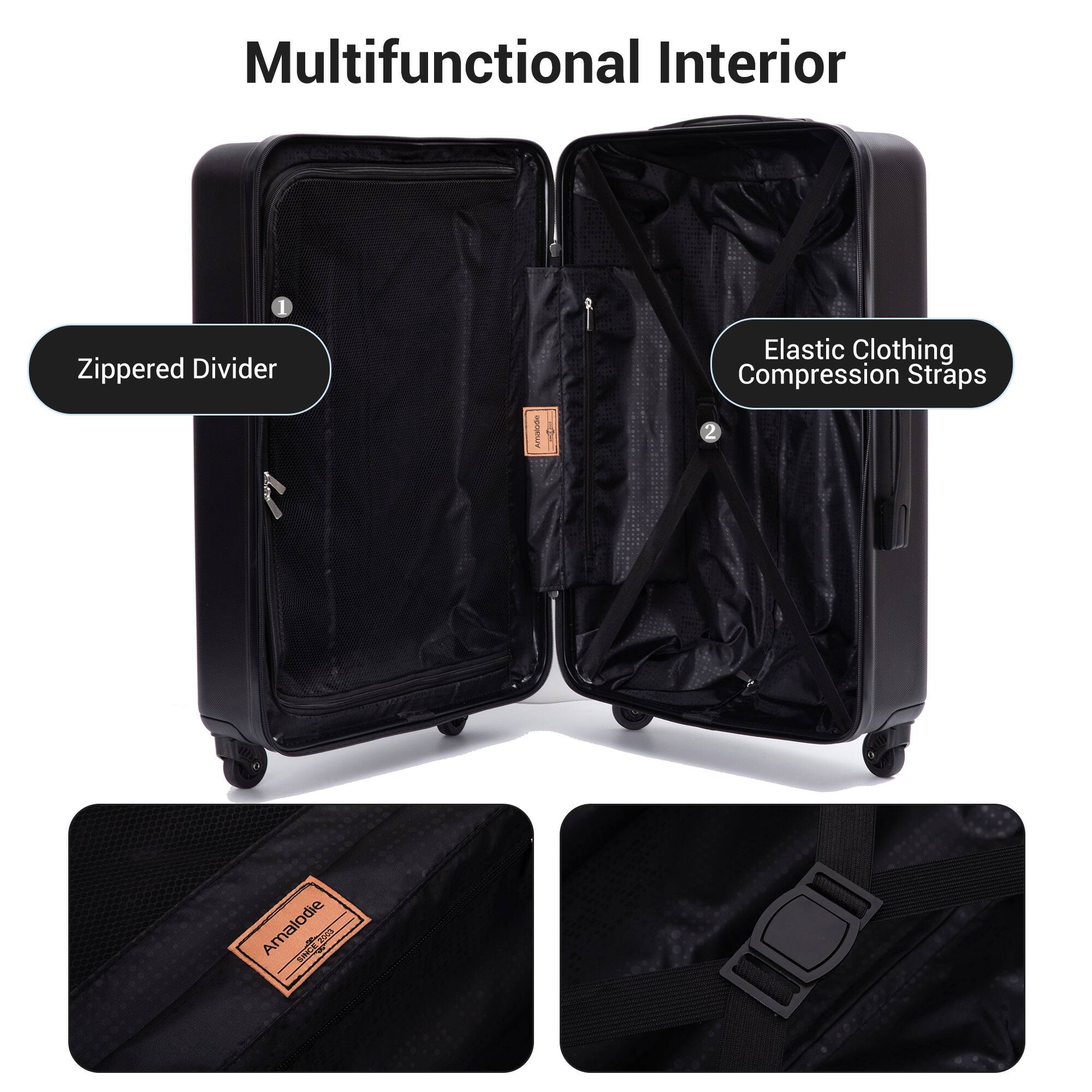 Multifunctional Interior

1. Zippered Divider
2. Elastic Clothing Compression Straps