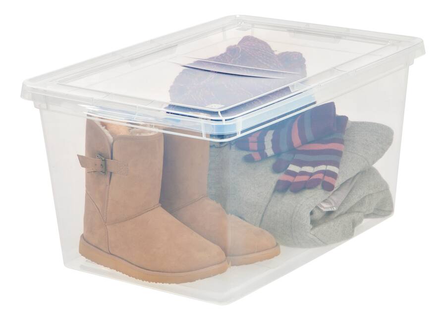 Best Large Shoe Rack IRIS USA Plastic Storage Bin Tote Organizing Container with Latching ...