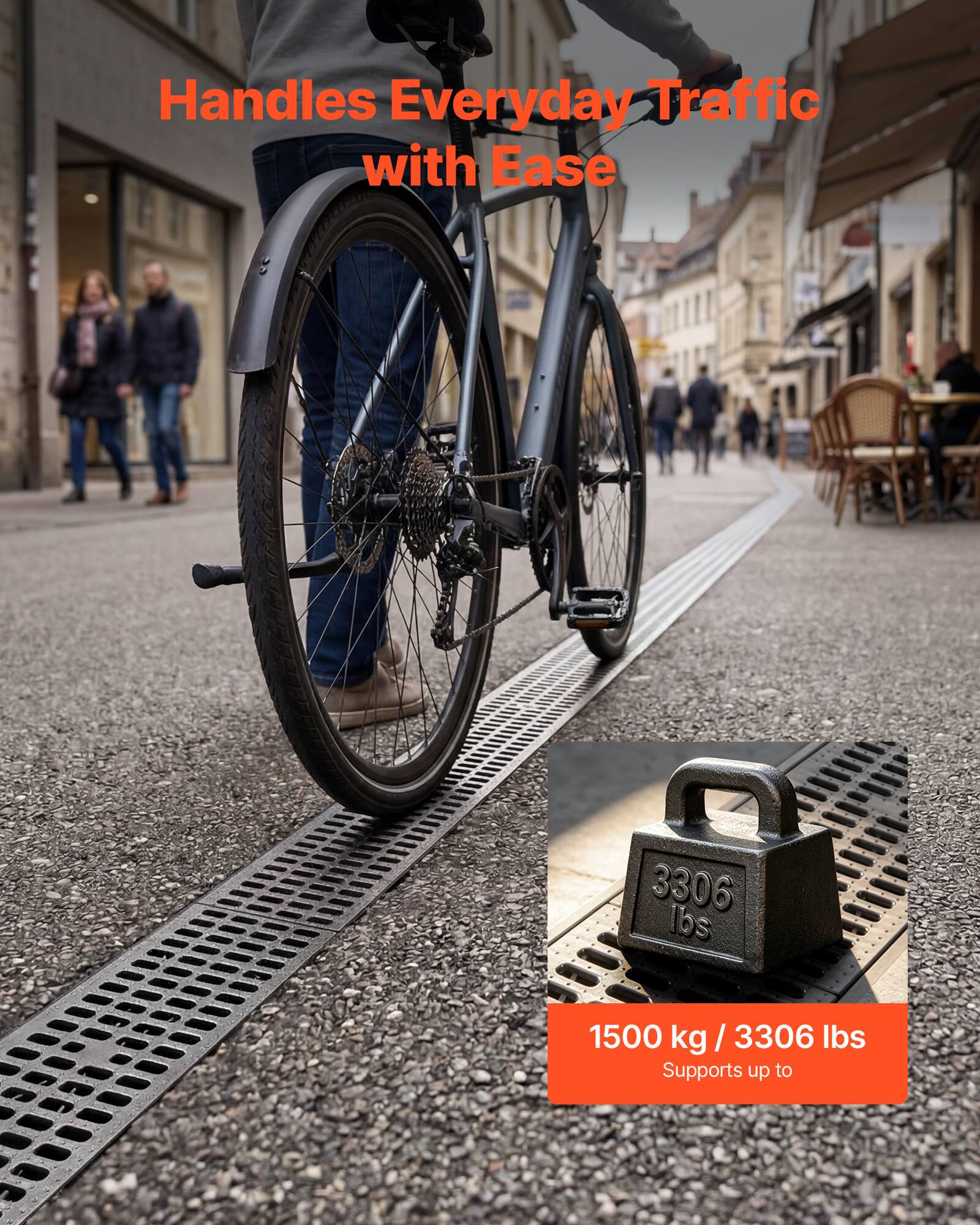 Handles Everyday Traffic with Ease  
1500 kg / 3306 lbs  
Supports up to