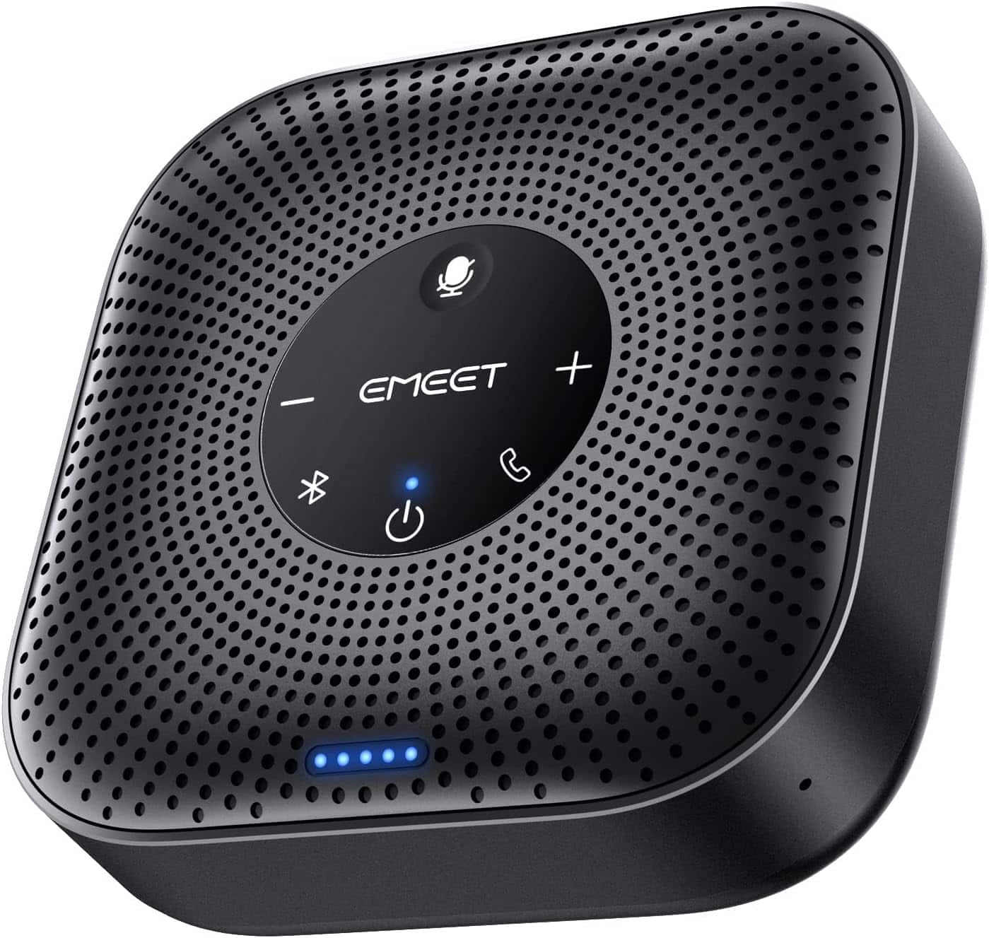 EMEET - Conference Speakerphone M0 Plus, 4 AI Mics 360° Voice Pickup, Noise Reduction, USB C Speaker, Bluetooth Conference - Black