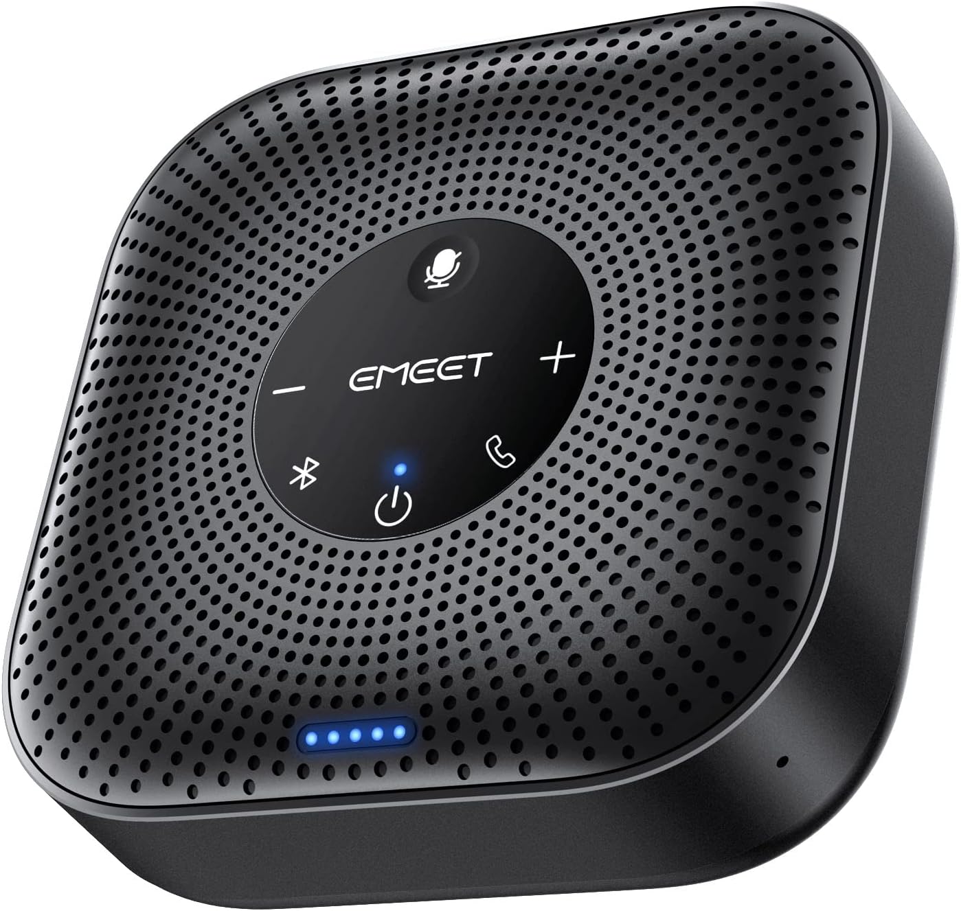 Front. EMEET - EMEET Conference Speakerphone M0 Plus, 4 AI Mics 360° Voice Pickup, Noise Reduction, USB C Speaker, Bluetooth Conference - Black.