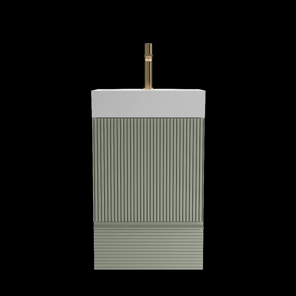 Alt View 3. Loheer - Loheer 20 inch sage green bathroom vanity freestanding bathroom cabinet with sink - Sage Green.