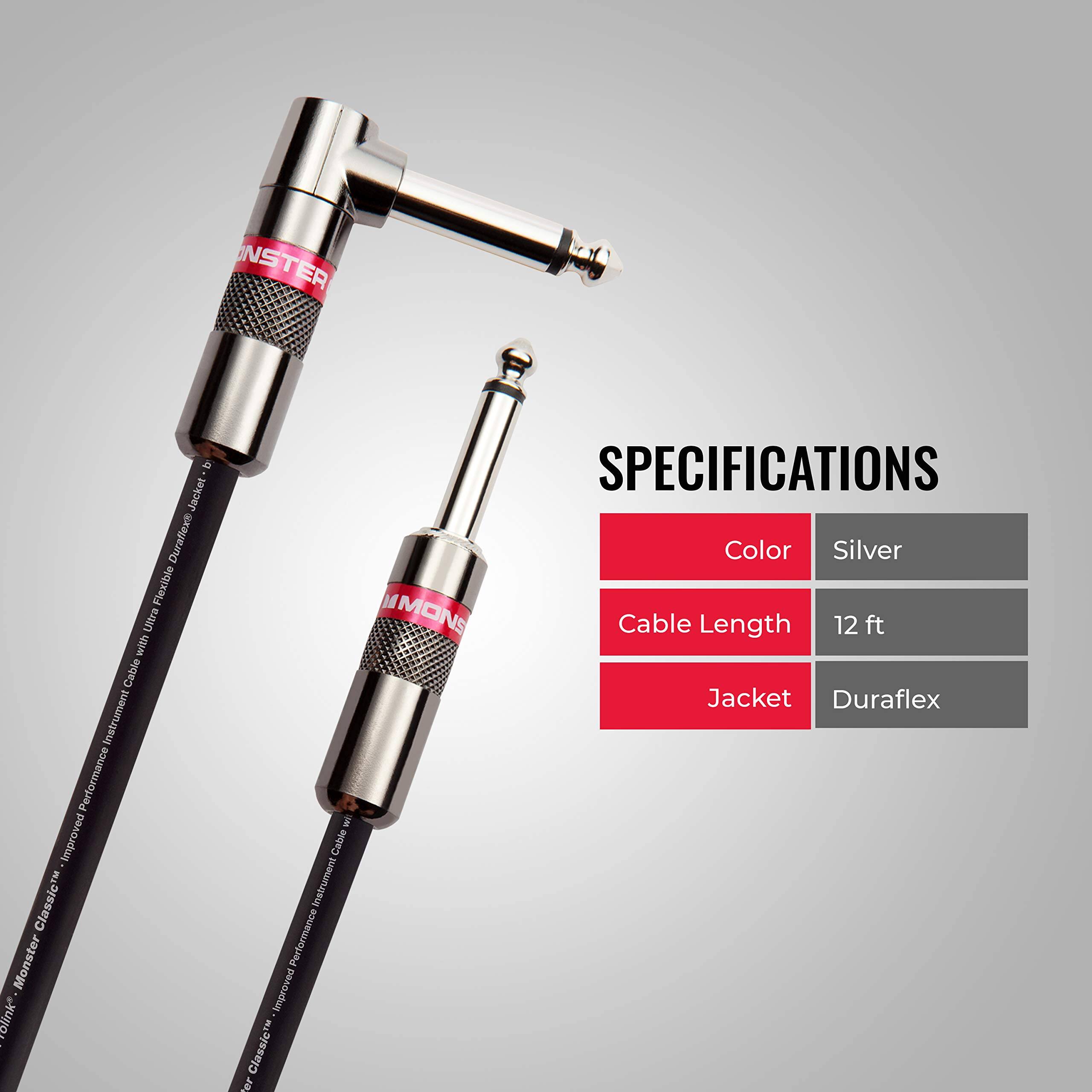 - Color: Silver
- Cable Length: 12 ft
- Jacket: Duraflex

Monster Classic with Cable Instrument Performance improved. Classic Monster.