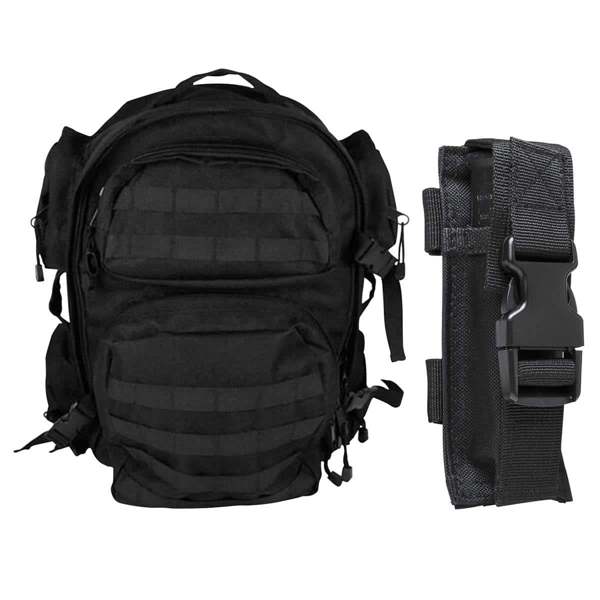 NcSTAR - Vism Tactical Back Pack, with Single Pistol Magazine Pouch for Standard Capacity Double Stack Mags - Black