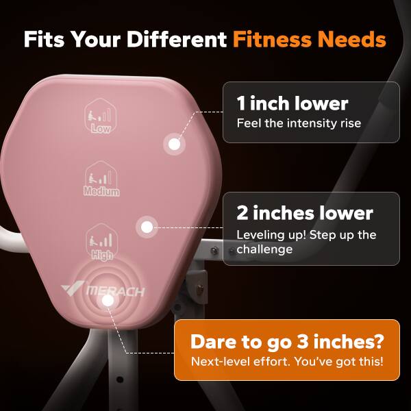 Fits Your Different Fitness Needs

Low
1 inch lower
Feel the intensity rise

Medium
2 inches lower
Leveling up! Step up the challenge

High
3 inches lower
Dare to go 3 inches? Next-level effort. You've got this!
