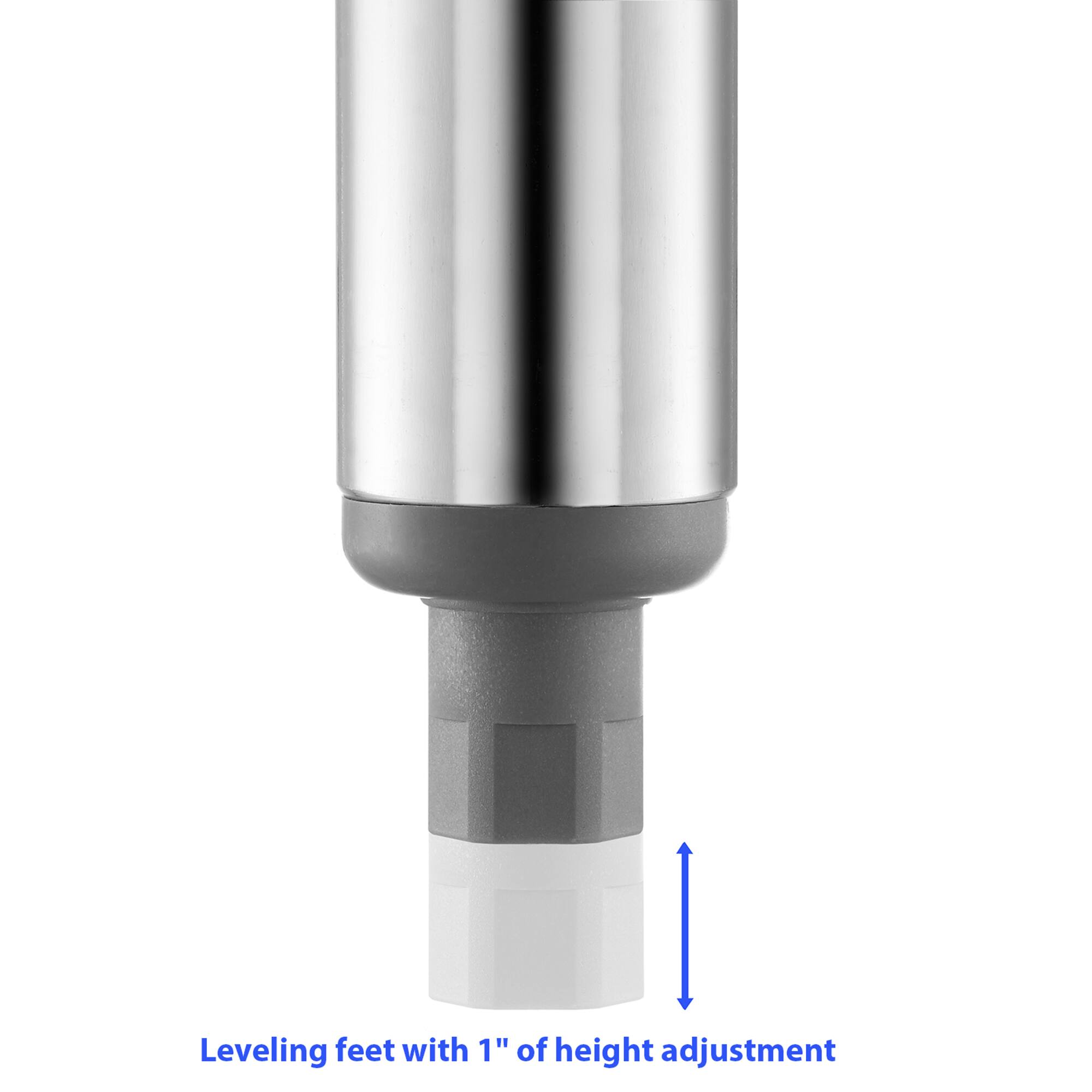 Leveling feet with 1" of height adjustment