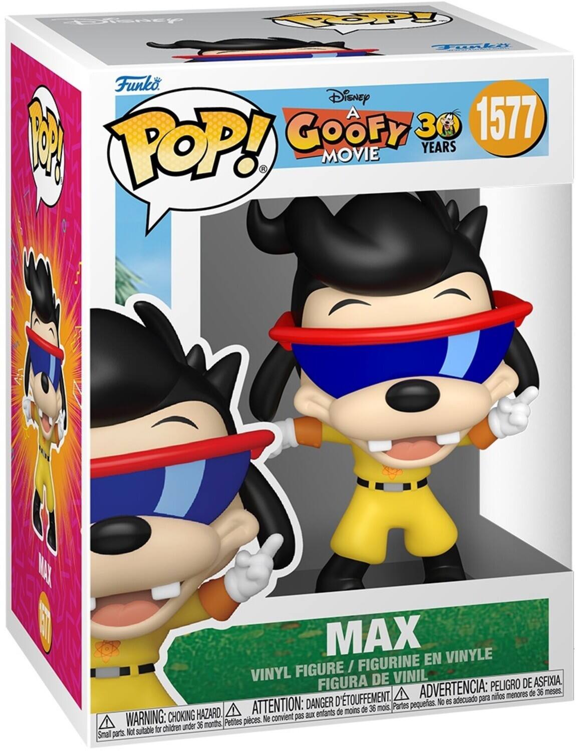 Funko POP! Disney A Goofy Movie 30 Years 1577 GOOFY MAX VINYL FIGURE / FIGURINE EN VINYLE / FIGURA DE VINIL

WARNING: CHOKING HAZARD. Small parts. Not suitable for children under 36 months.  
ADVERTENCIA: PELIGRO DE ASFIXIA. No es adecuado para niños menores de 36 meses.  
ATTENTION: DANGER D'ÉTOUFFEMENT. Ne convient pas aux enfants de moins de 36 mois.