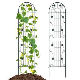 Gymax - 2 Pack Rustproof Metal Garden Trellis 87'' x 20'' Wire Lattice Panel for Patio - Green