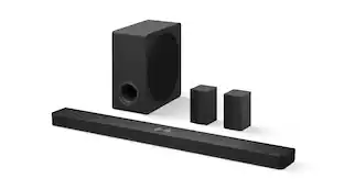 Front. LG - 7.1.3-Channel S90TR Home Theater Soundbar with Wireless Subwoofer and Rear Speakers, Dolby Atmos, WOW Orchestra - Black.