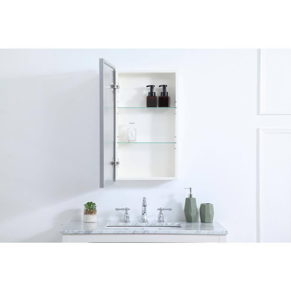 Alt View 2. Elegant Decor - Metal mirror medicine cabinet 17 inch x 28 inch in silver - Silver.