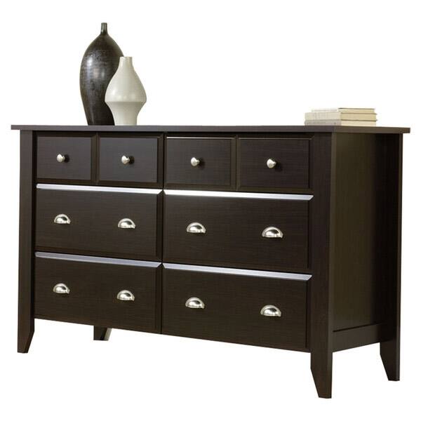 Hivvago - 6-Drawer Wardrobe Dresser - Dark Brown