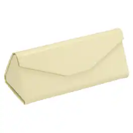 Unique Bargains - Foldable Glasses Case, Triangle Magnetic Sunglass Organizer, PU Leather Hard Eyeglass Case for Women/Men - Beige