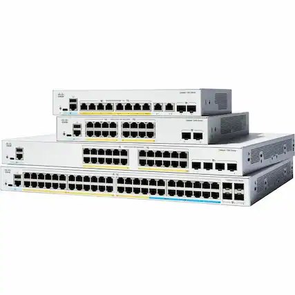 Front. Cisco Consumer Products - Cisco Catalyst C1300-24T-4G Ethernet Switch - 24 Ports - Manageable - Gigabit Ethernet - 10/100/1000Base-T, 1000Base-X - Unknown.