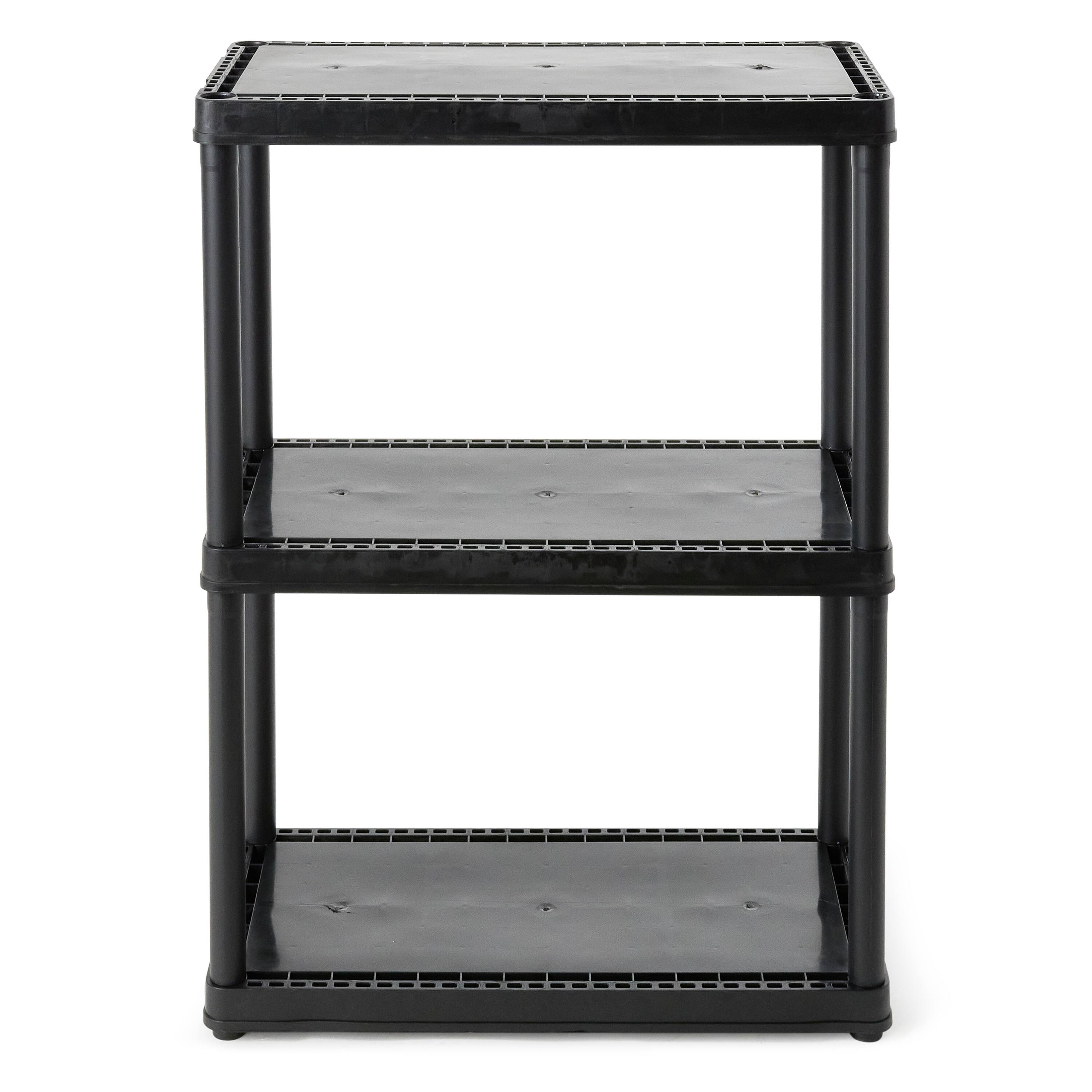 Alt View 3. Gracious Living - Gracious Living 3 Shelf Fixed Height Solid Light Duty Home Storage Unit, Black - 3 Shelf - Black.