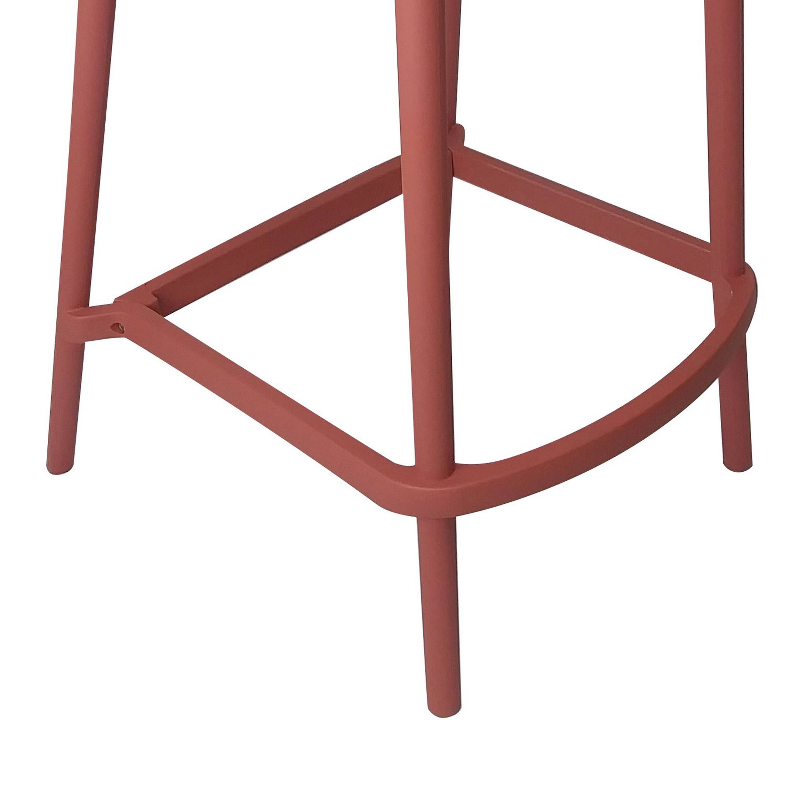 Back. Manhattan Lane - Celin 30 Inch Barstool Chair, Set of 4, Stackable, Mesh, Curved Seat, Orange - Orange.