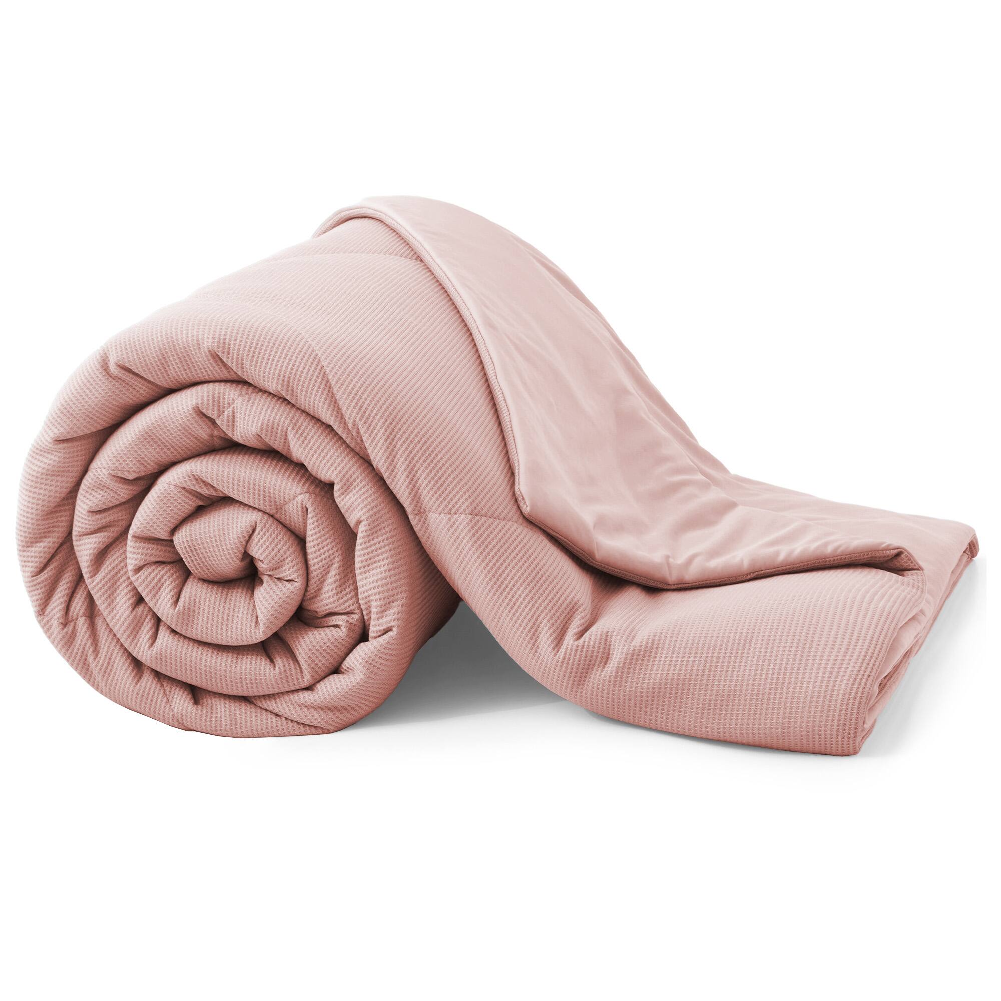 Alt View 3. Peace Nest - Peace Nest Lightweight Cooling Waffle Blanket Summer Reversible Comfort for Hot Sleepers, Pink, King - Pink.