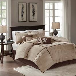 Gracie Mills - Beatriz 7-Piece Microsuede Comforter Set - Beige