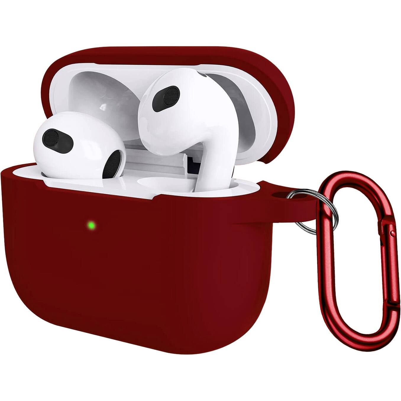 Alt View 13. SaharaCase - Silicone Case for Apple AirPods 3 (3rd Generation 2021) - Burgundy.