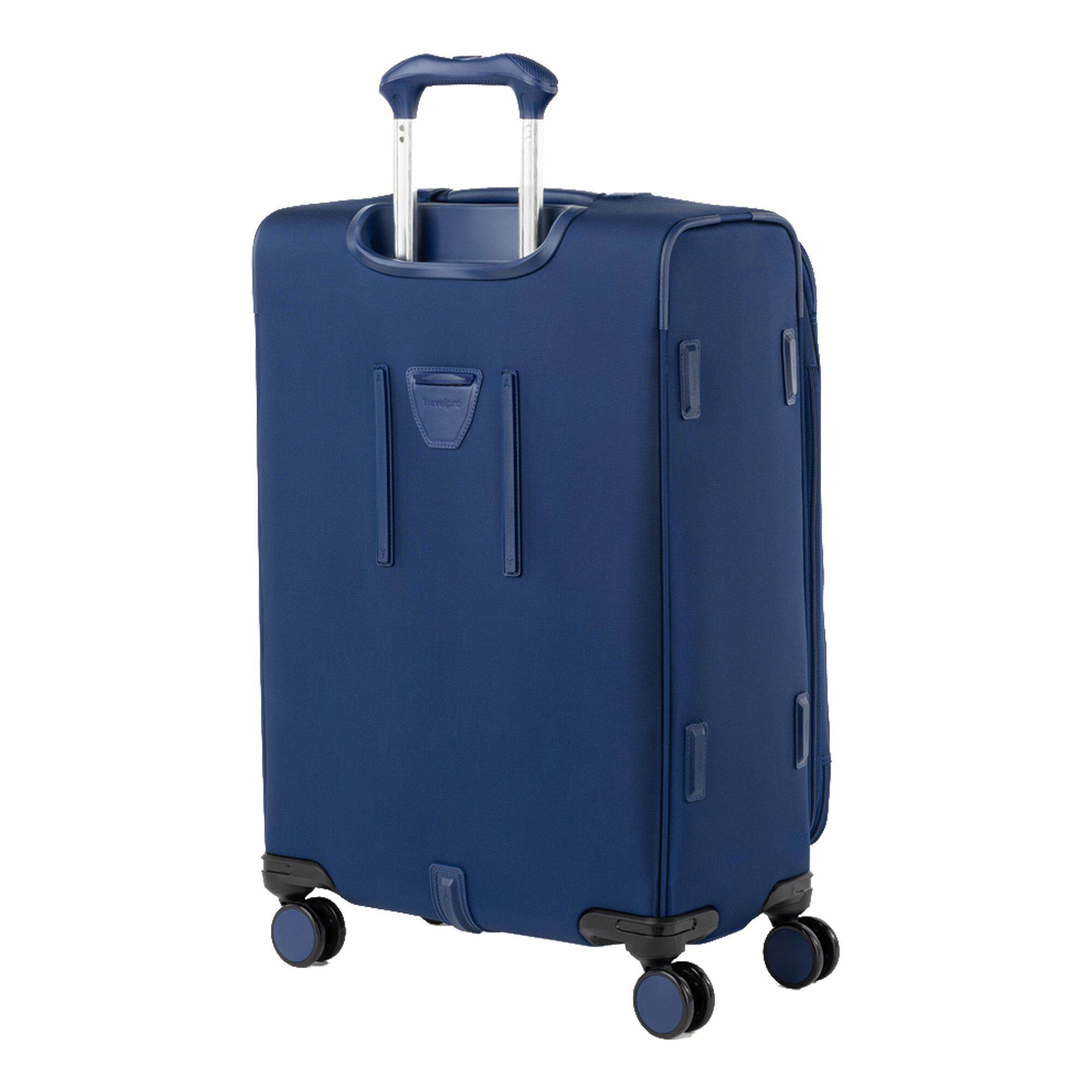 Back. Travelpro - Travelpro Versapack + Lightweight Softside Expandable 25" Checked Spinner - Estate Blue.