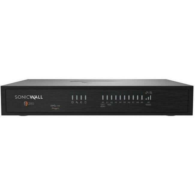 SONICWALL  
TB 280  
594-0  
X1 X2 X3 X4 X5 X6 X7 X8 X9 X10  
LAN1 WAN1  
USB  
POWER