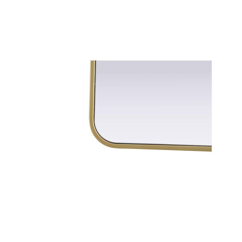 Back. Elegant Decor - Contour Metal Rectangle Mirror 27x36 in Brass - Brass.
