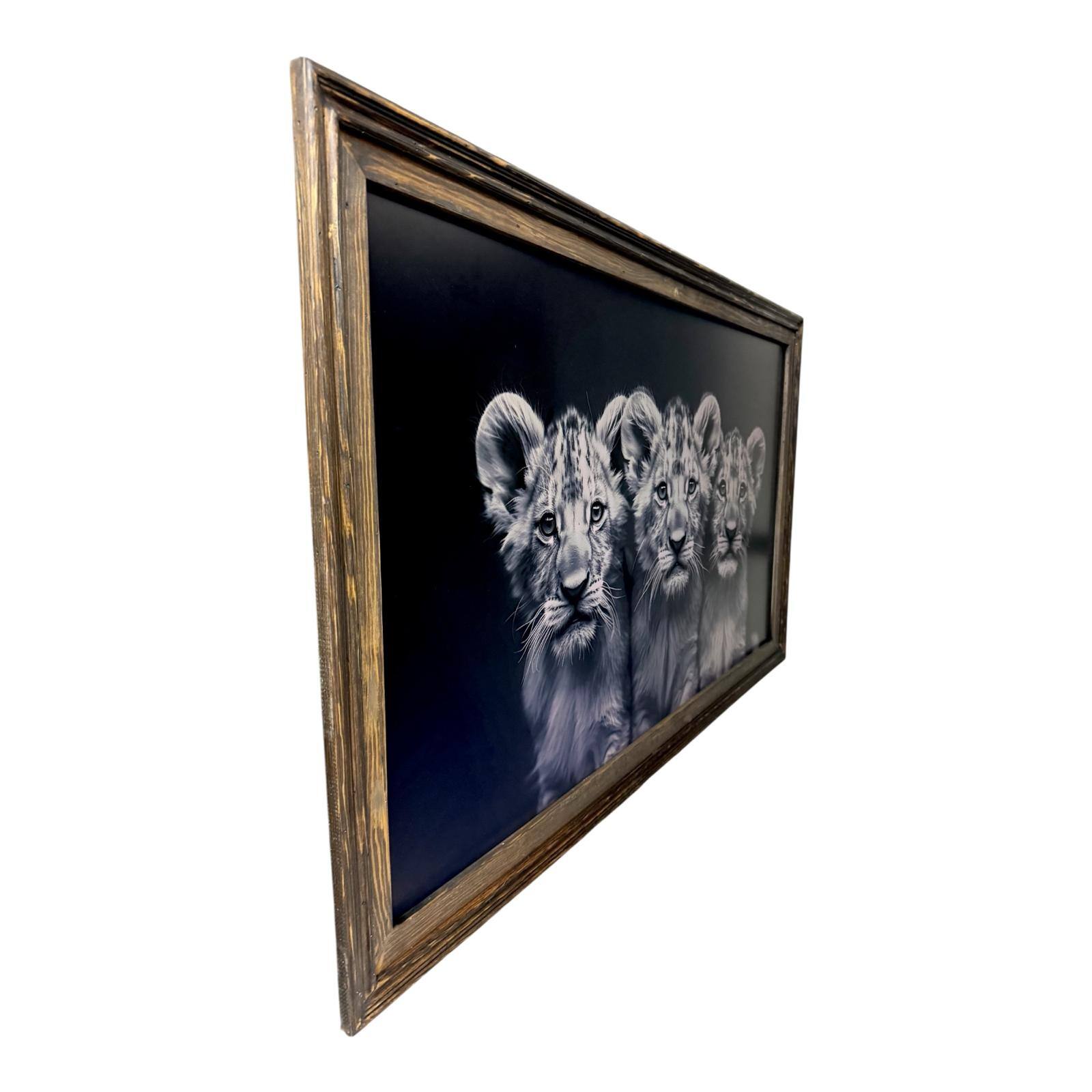 Angle. LAREDO FRAME FACTORY - 65 inch Handmade Tv Frame For TCL A300W NXTVISION Tv - RUSTIC DARK WOOD.