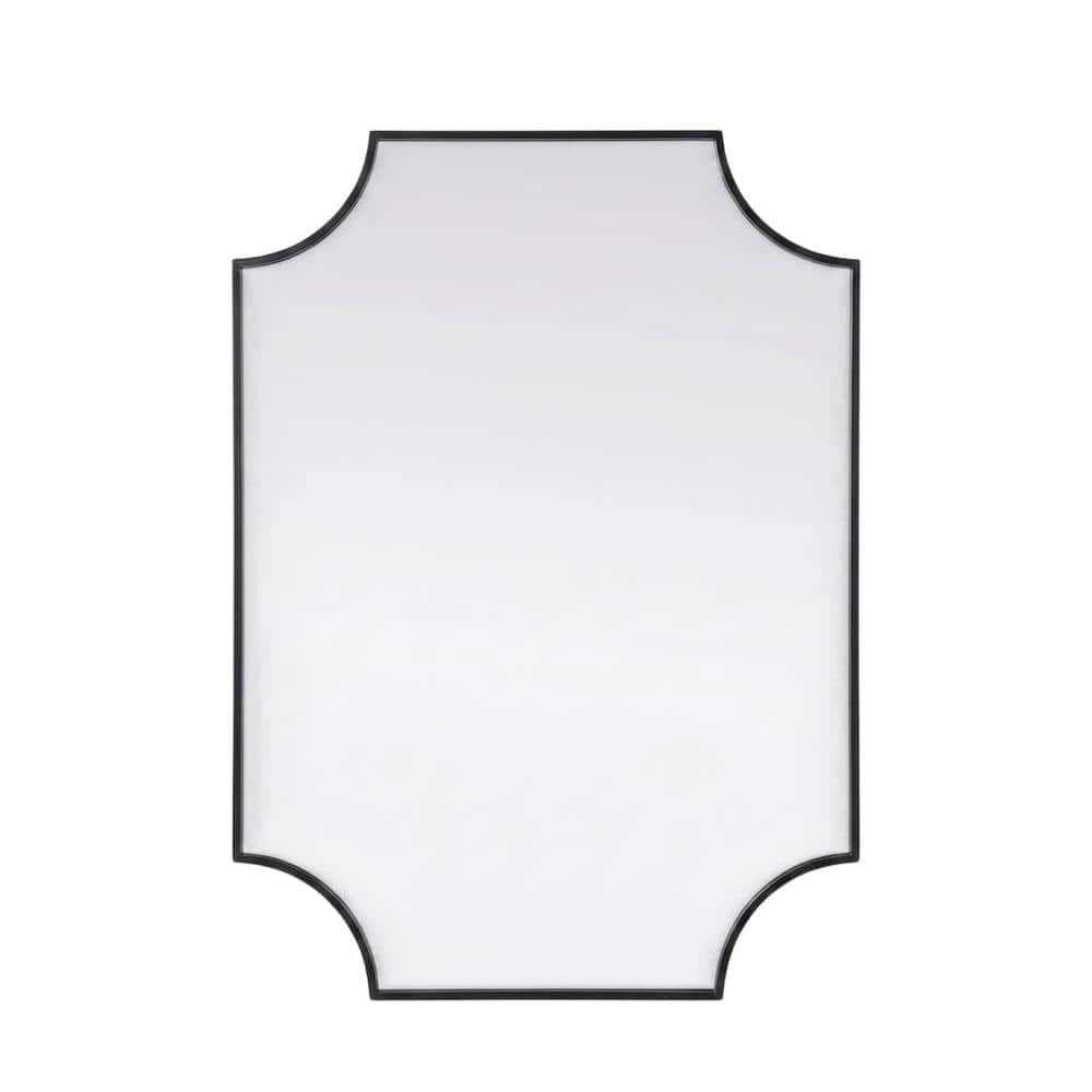 Elegant Kitchen and Bath - Notched Metal Mirror 27x36 inch - Black