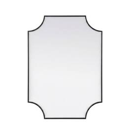 Elegant Kitchen and Bath - Notched Metal Mirror 27x36 inch - Black