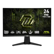 MSI 24" 1500R Curved Gaming VA Panel 240Hz 1ms MPRT HDR Ready Curved FHD 1920 x 1080 MAG MSI Arsenal Gaming