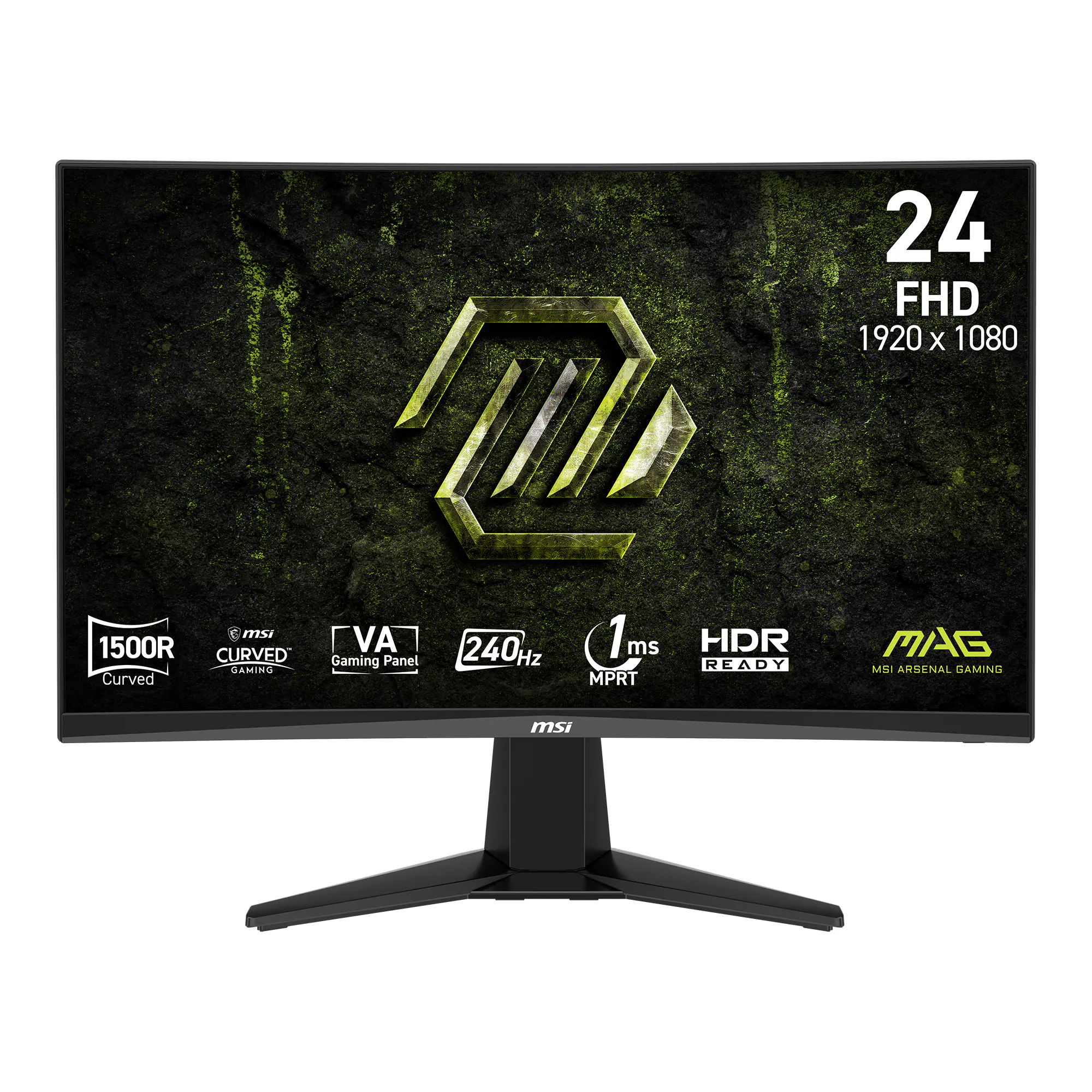 MSI 24" 1500R Curved Gaming VA Panel 240Hz 1ms MPRT HDR Ready Curved FHD 1920 x 1080 MAG MSI Arsenal Gaming