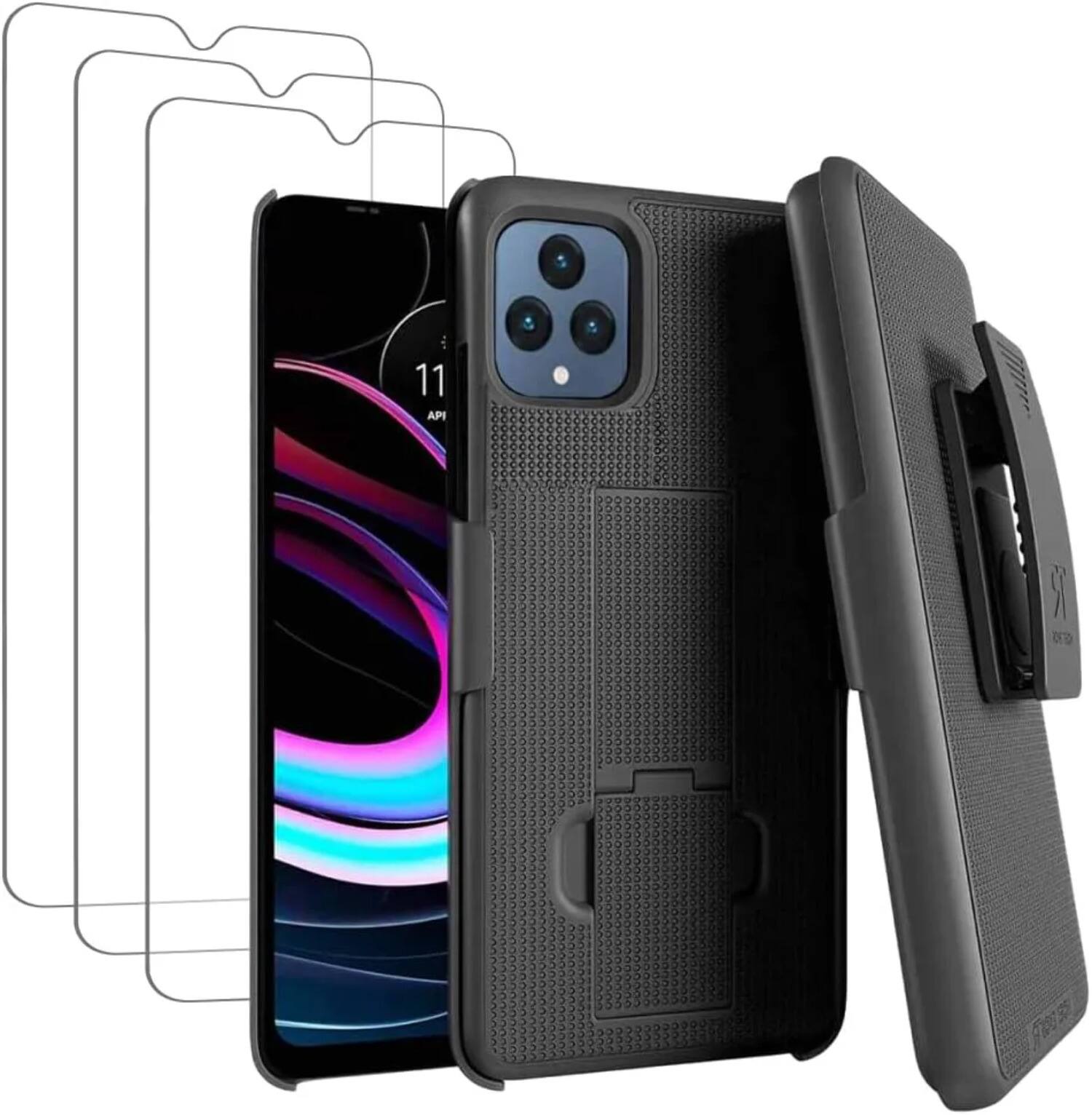 Alt View 3. RomeTech - Rome Tech Shell Holster for REVVL 6 5G - Blue / Black.