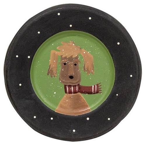 Back. BreeBe - *Christmas Dog Plate 4 Asstd. - Multicolor.
