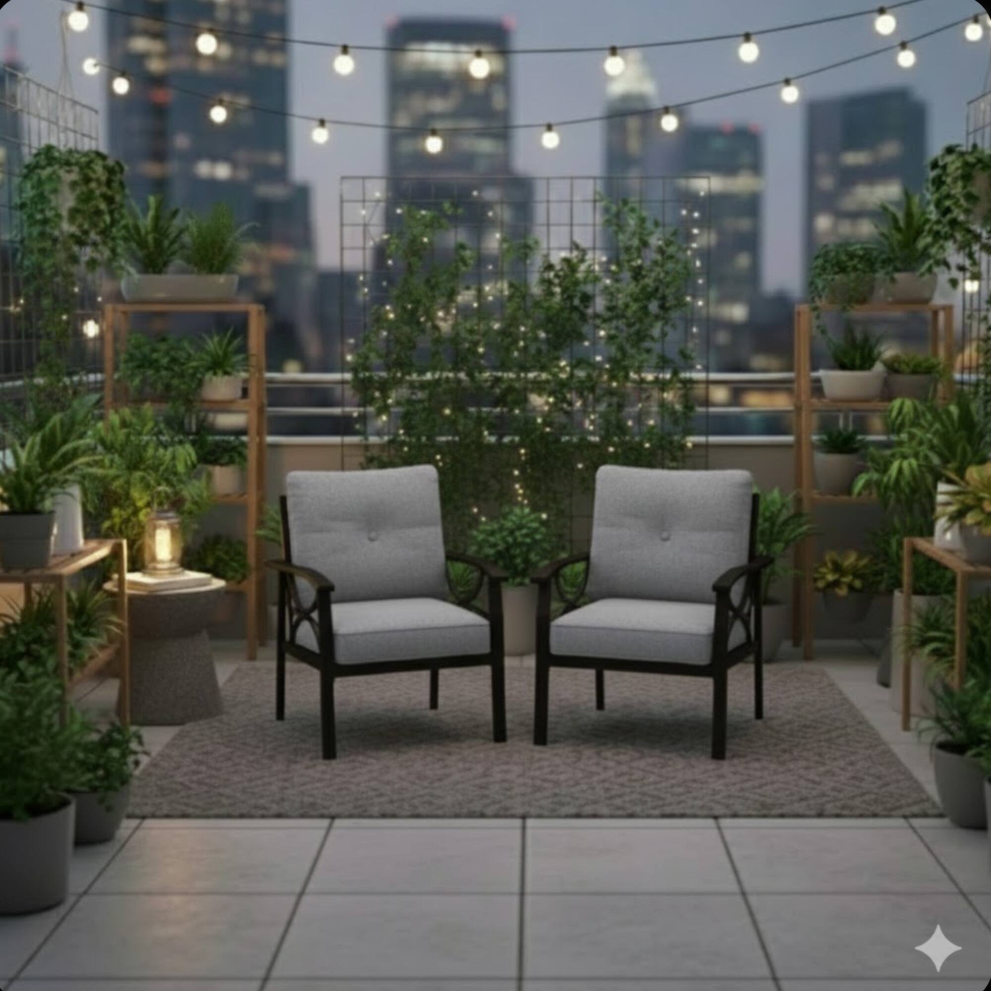 Left. Anysun - 2-Pack All-Weather Metal Armchairs with Gray Cushions, Heavy-Duty Outdoor Chairs for Patio or Backyard - Black.