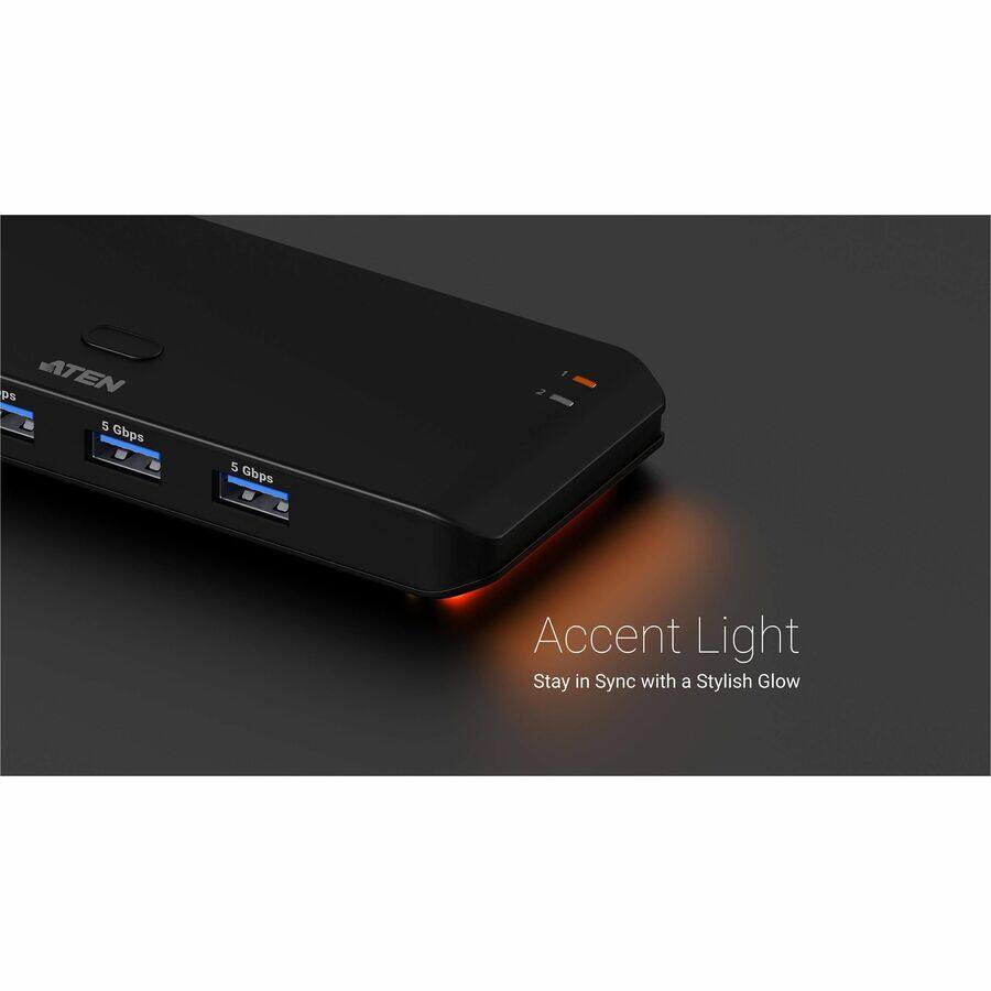 ATEN 5 Gbps 5 Gbps Accent Light Stay in Sync with a Stylish Glow