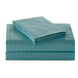 Plazatex - Embossed 1800 Series Wrinkle Resistant Ultra Soft Stripe Premium All Season Bed Sheet Set, Queen - Turquoise