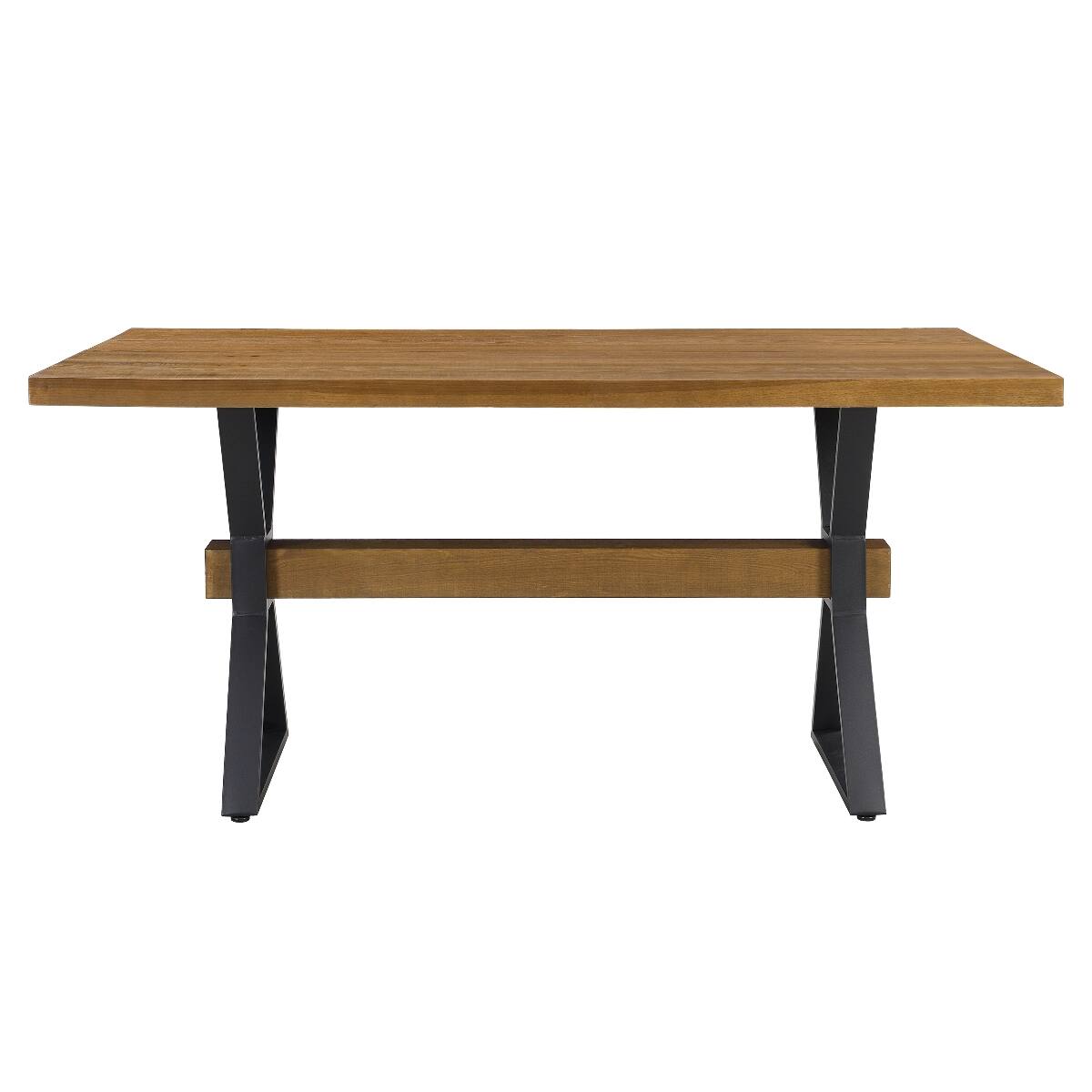 Alt View 2. Loheer - Loheer Brown Farmhouse Dining Table, X-Shaped Legs, Seats Six - Brown.