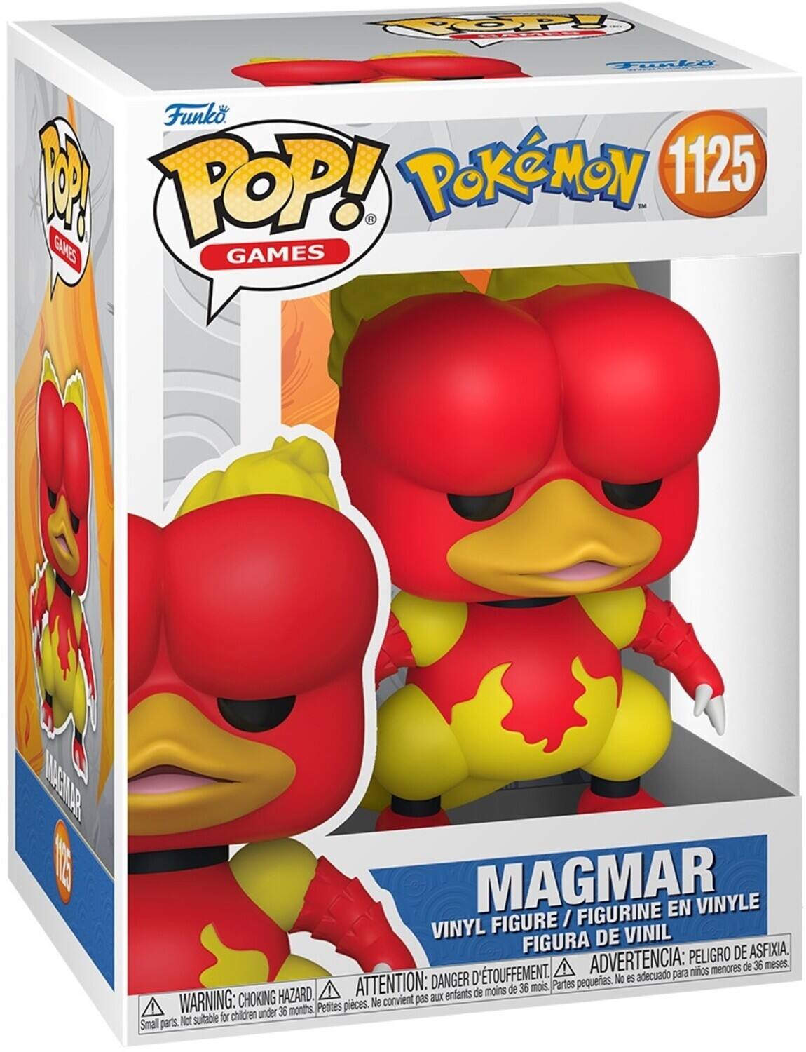 TOP POP! POKeMON 1125 TM GAMES GAMES IUSIIAR E MAGMAR FIGURINE EN VINYLE FIGURE / VINYL DE VINIL FIGURA DE ASFIXIA. ADVERTENCIA: PELIGRO DE ASFIXIA. Partes pequeras. No es adecuado para de menos de 36 mois. CHOKING HAZARD. convient pas aux enfants WARNING: under 36 months. Petites pices. Ne Not suitable for children Small parts.