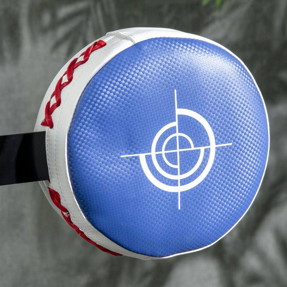 Angle. Resenkos - Free-Standing Multi-Target Punching Bag with Reaction Bar, Adjustable 64-81" - Multi - Red.