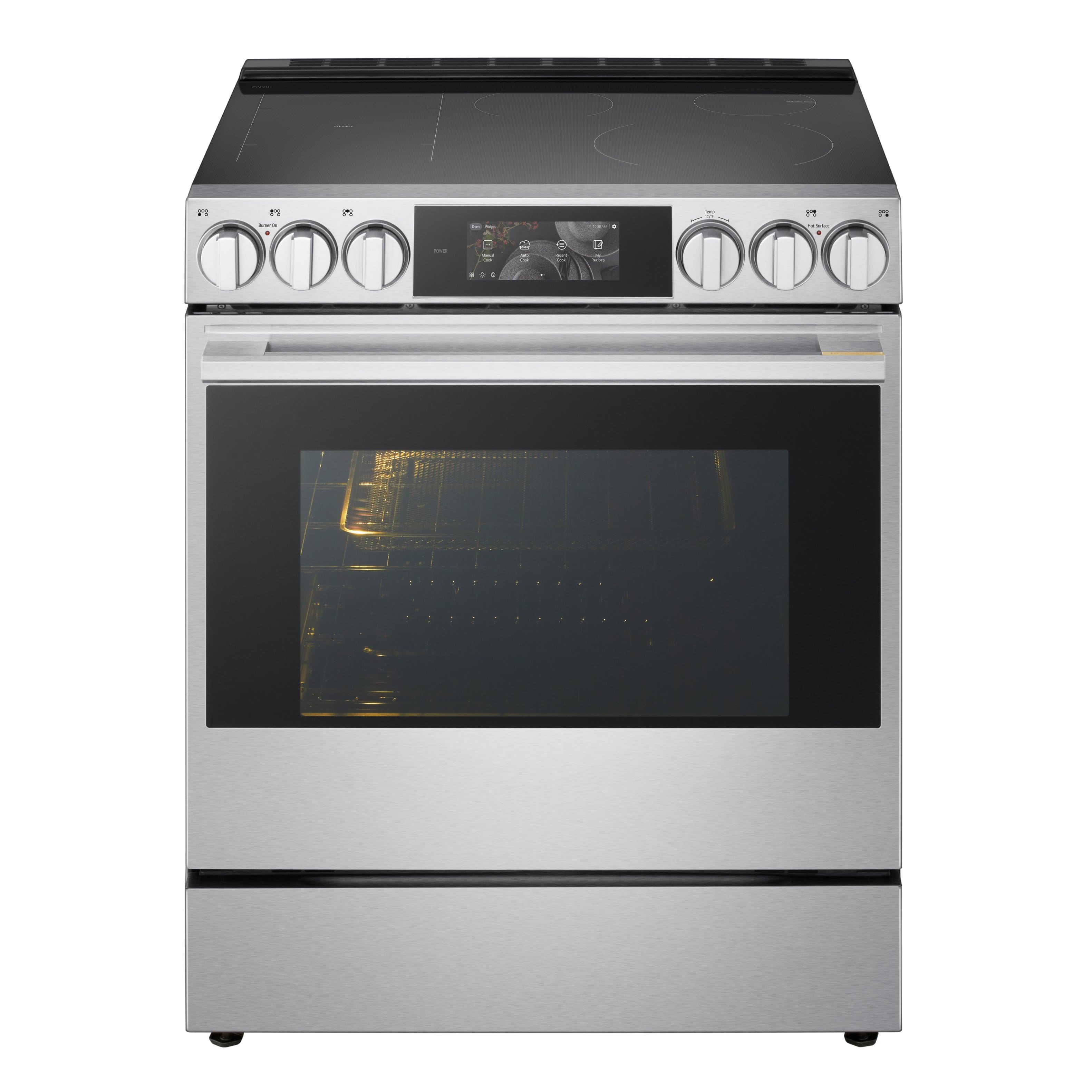 LG - SIGNATURE 30-in 6.3 CF Slide-In Elec Induction True Convect Smart Range w/ 5 Elements, Air Fry and AI Gourmet Camera - Stainless Steel