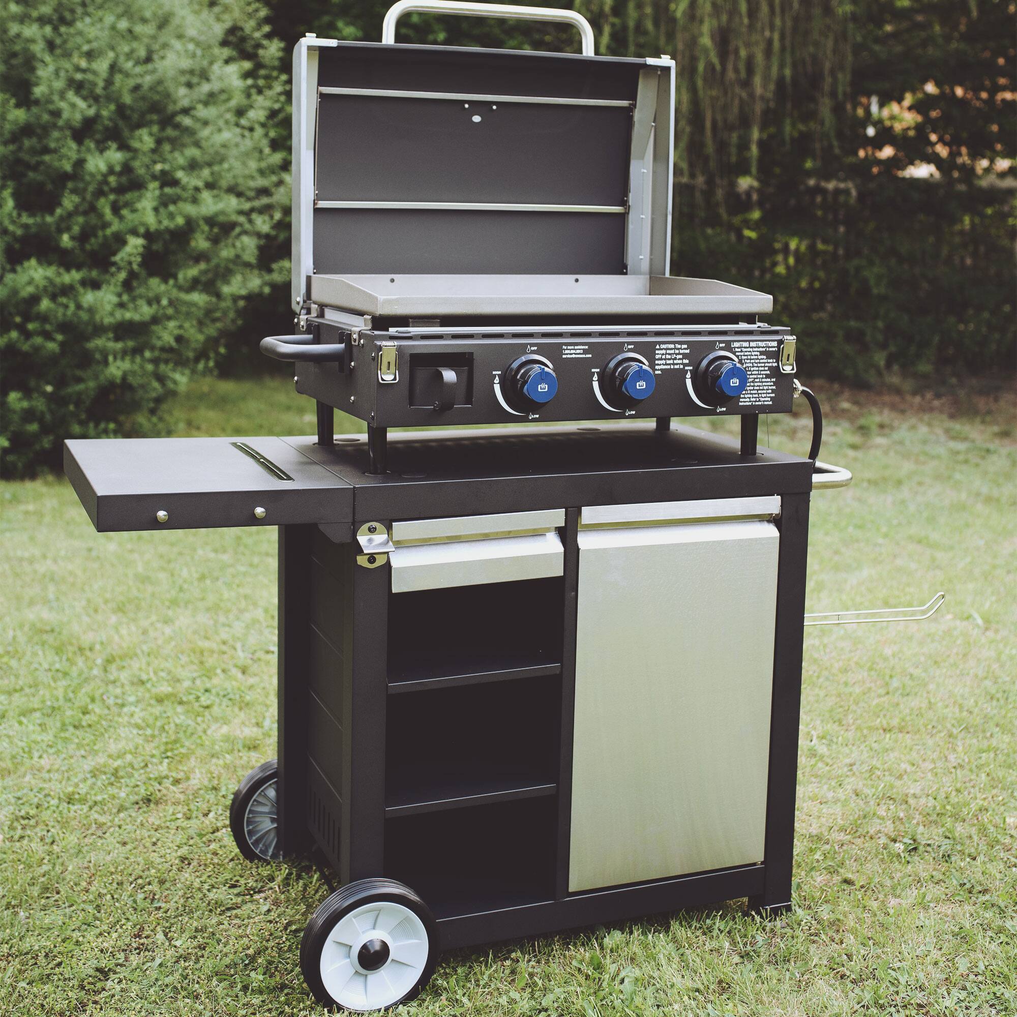 Alt View 3. Razor - Razor Universal Rolling Prep Cart for Portable Outdoor Griddle and Grills, Black - Black.