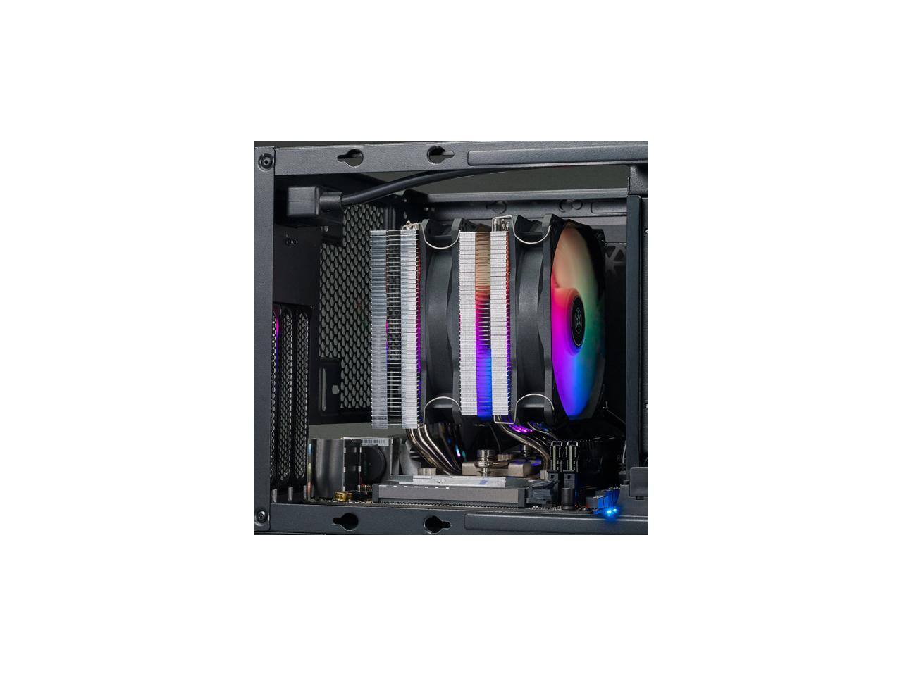 Alt View 2. SilverStone - CPU cooler/Dual Tower/6 x 6 Heat pipe/12025 x 2/H160mm/Universal Intel & AMD socket solution - Black.