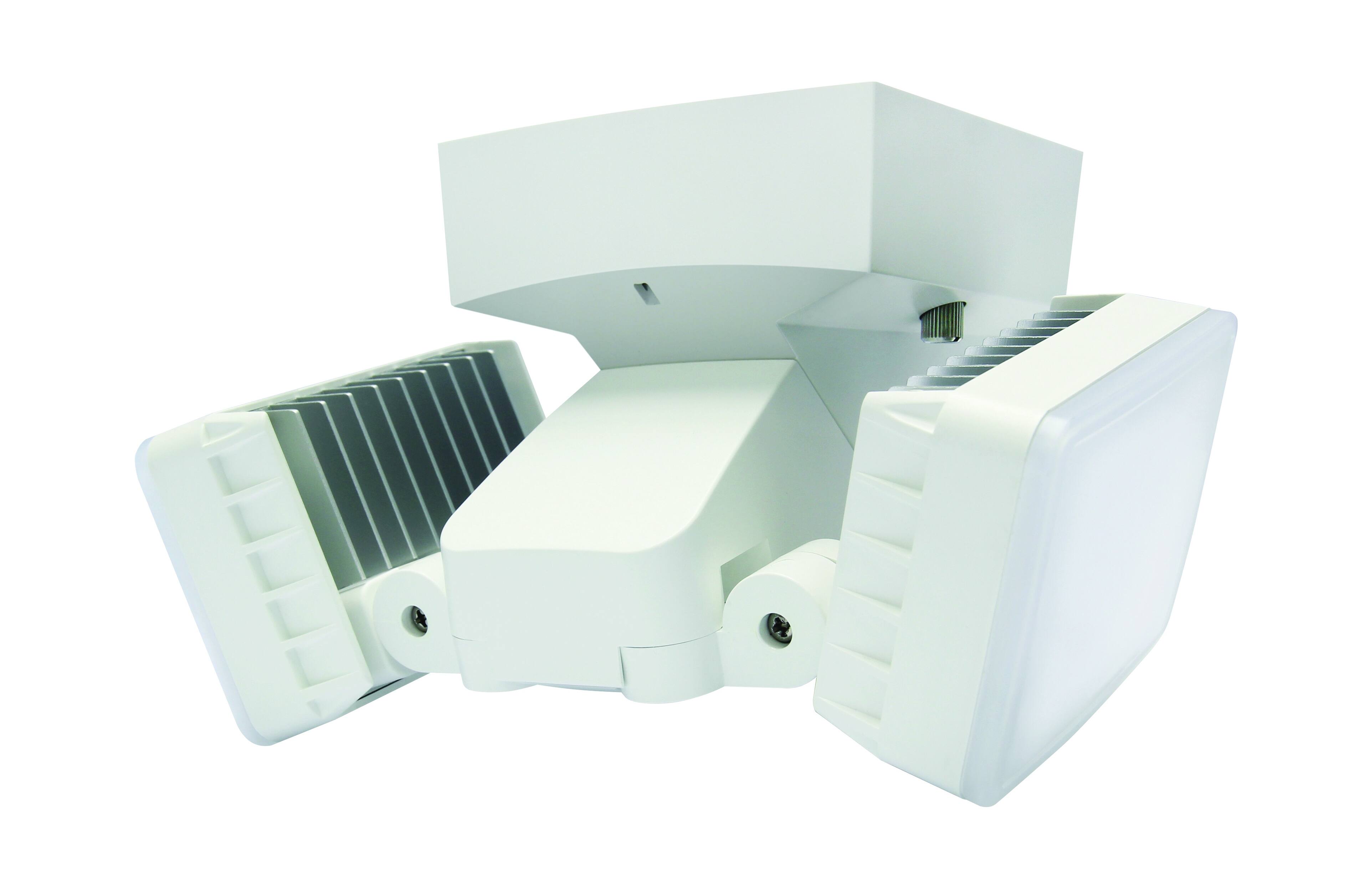 Back. IQ America - IQ America LED Outdoor Weatherproof Dusk-to-Dawn Security Flood Light w Timer 2100 Lumens Eave or Wall Mount WH - White.