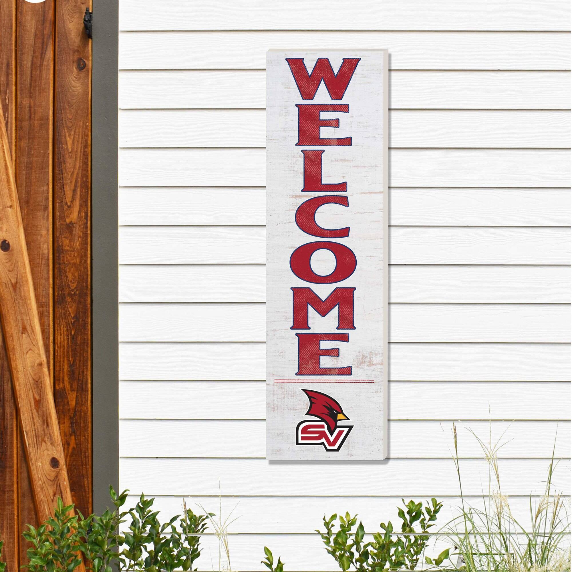 Alt View 1. Jardine - Saginaw Valley State Cardinals 10'' x 35'' Indoor/Outdoor Welcome Sign - White.