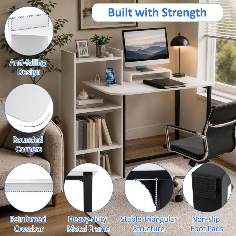 Built with Strength  
Anti-falling Design  
Rounded Corners  
Reinforced Heavy-duty Stable Triangular Non-slip Crossbar Metal Frame Structure Foot Pads