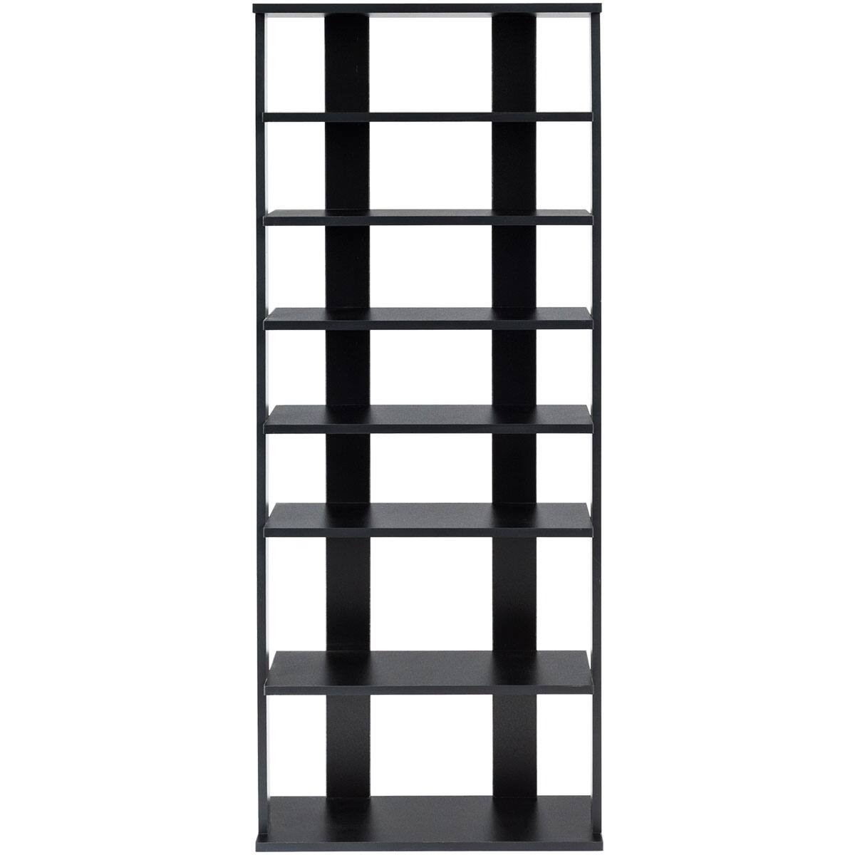 Alt View 19. Costway - Patented 7-Tier Dual Shoe Rack Practical Free Standing Shelves Storage Shelves Concise - Black.