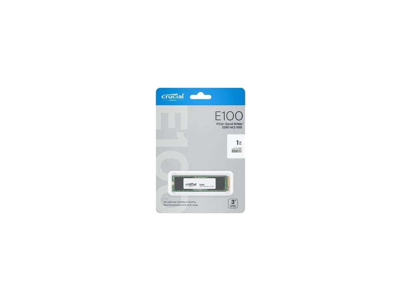 Crucial CT1000E100SSD8 E100 1TB M.2 NVMe PCIe Gen4 Internal SSD