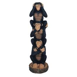 FC Design - 8.5"H Hear-No, See-No, Speak-No Evil Stacked Monkeys Figurine Statue Office Desk Tabletop Home Decor Gift - Multi-Color