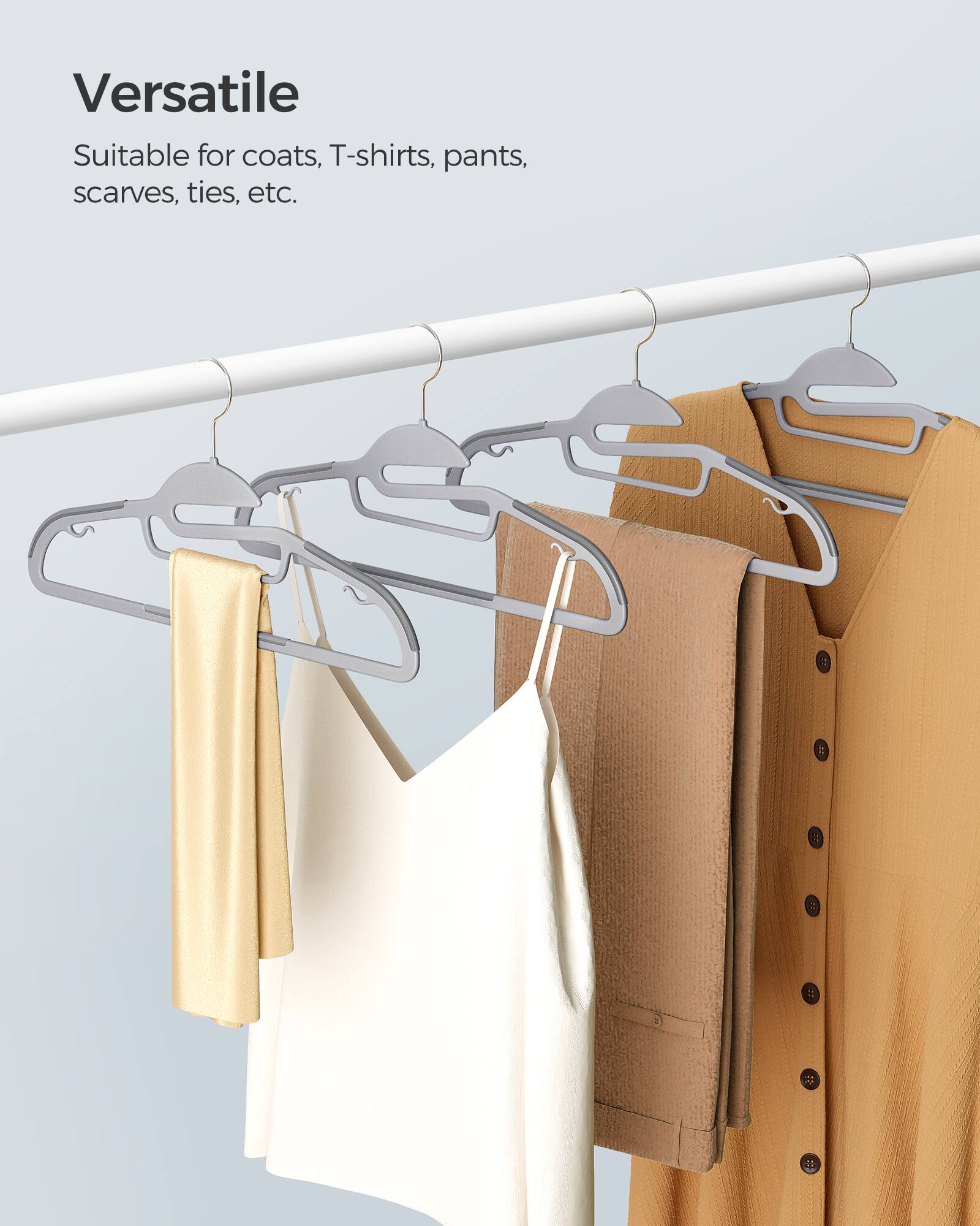 Versatile  
Suitable for coats, T-shirts, pants, scarves, ties, etc.