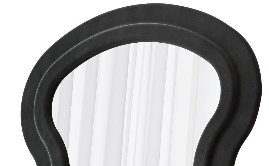 Left. PAIHOME - Flannel Full Length Mirror, Wavy 63x24 Inches Floor Mirror for Bedroom Entryway, Hanging or Against the Wall - Black.