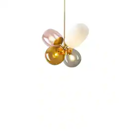 Stock Preferred - Fashionable Colored Glass Ball LED Pendant Lamp Chandelier Ceiling Lighting - Clear